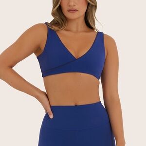SET active Women's Blue Wrap Bralette and leggings